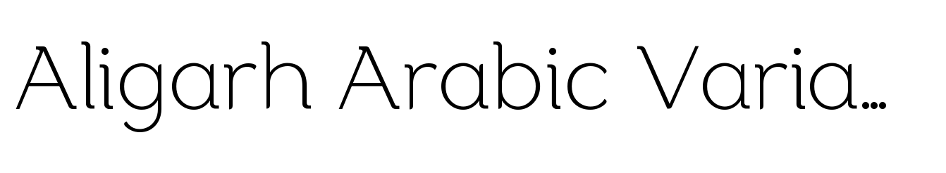 Aligarh Arabic Variable